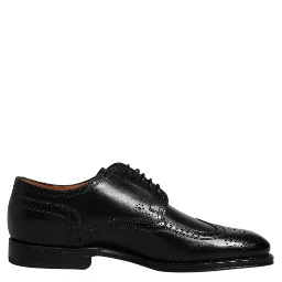 Black Leather Derby Wingtip Formal Shoes
