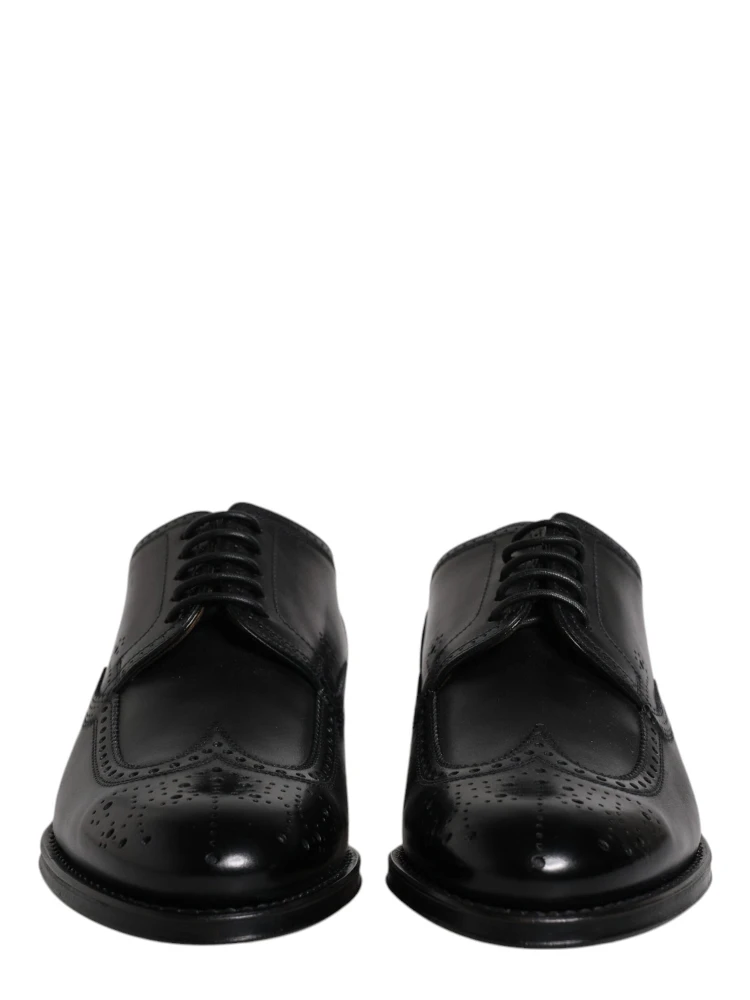 Black Leather Derby Wingtip Formal Shoes alternative