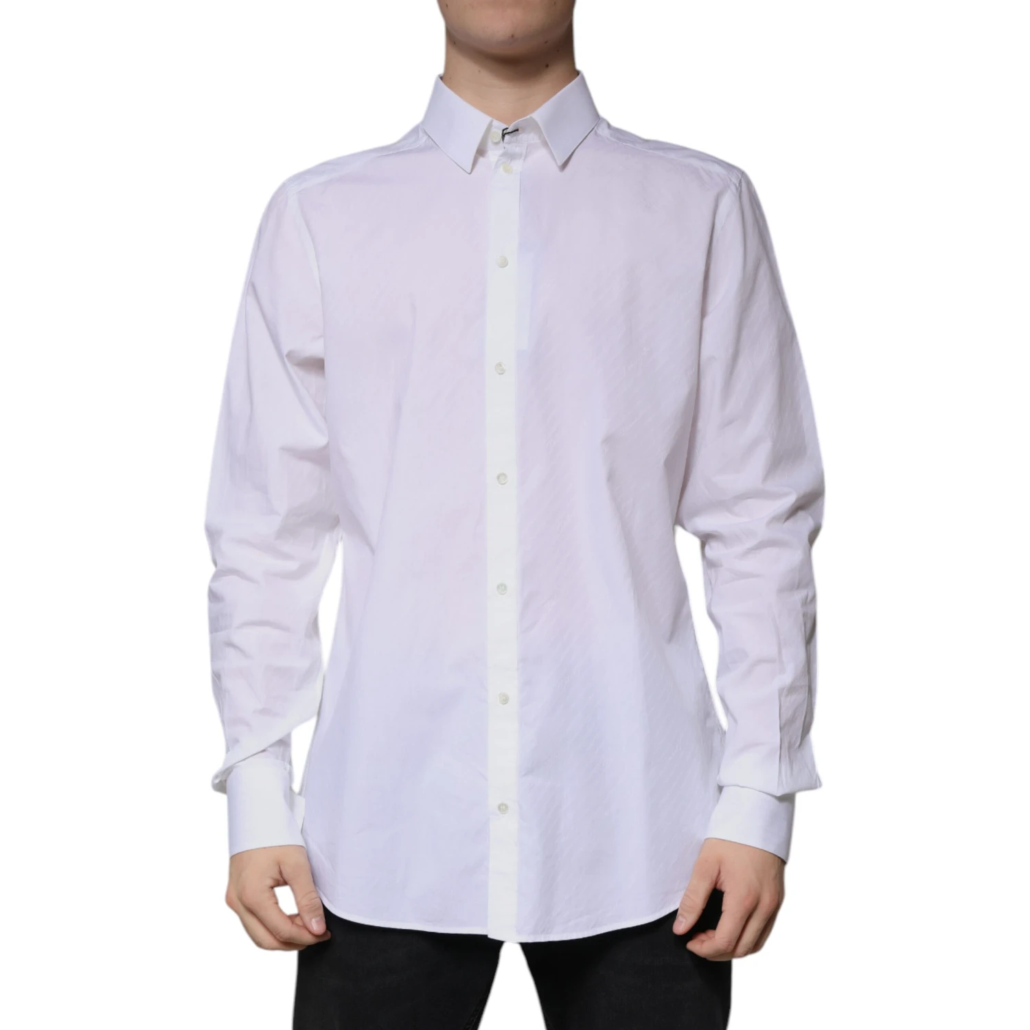 White Cotton Long Sleeve MARTINI Dress Shirt