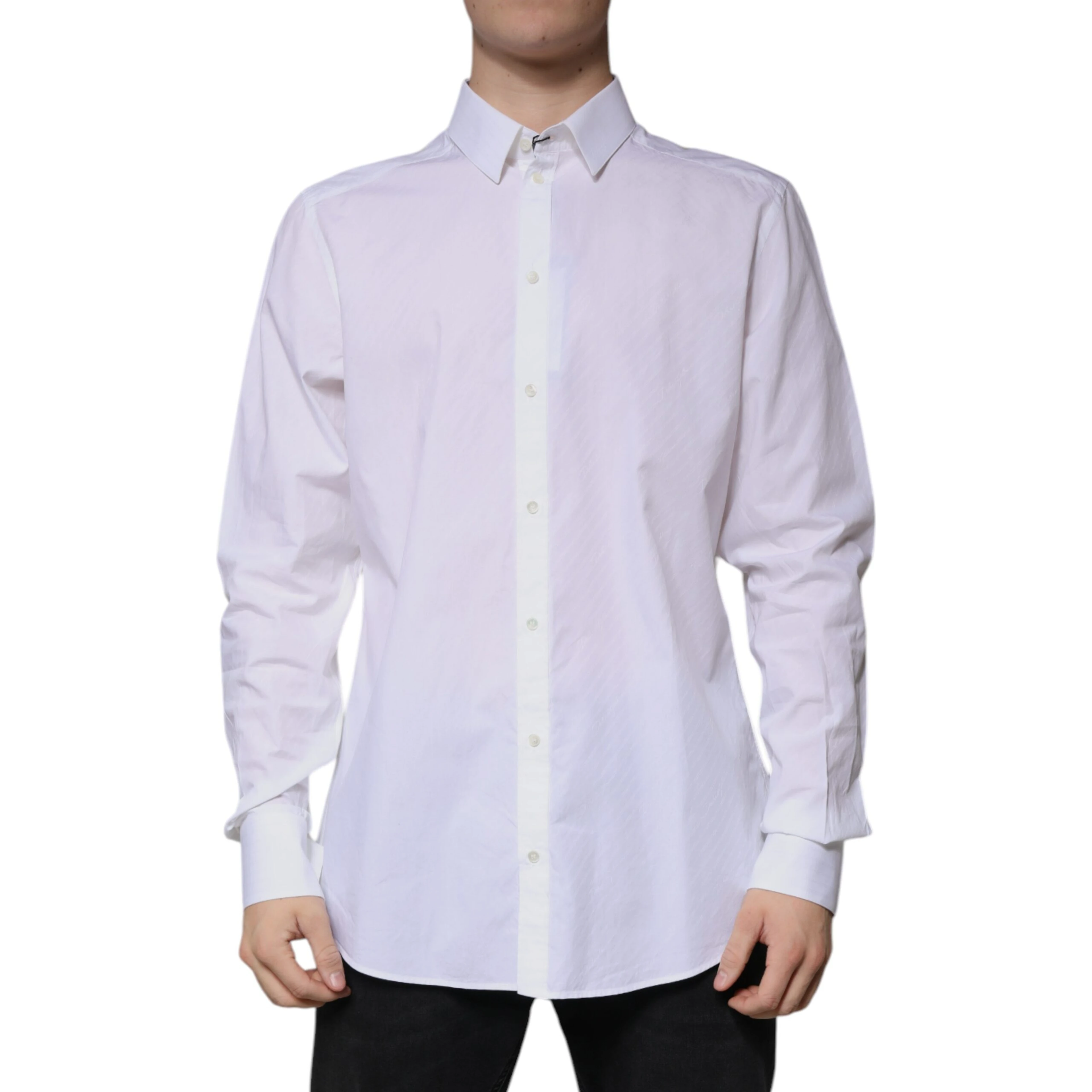 White Cotton Long Sleeve MARTINI Dress Shirt