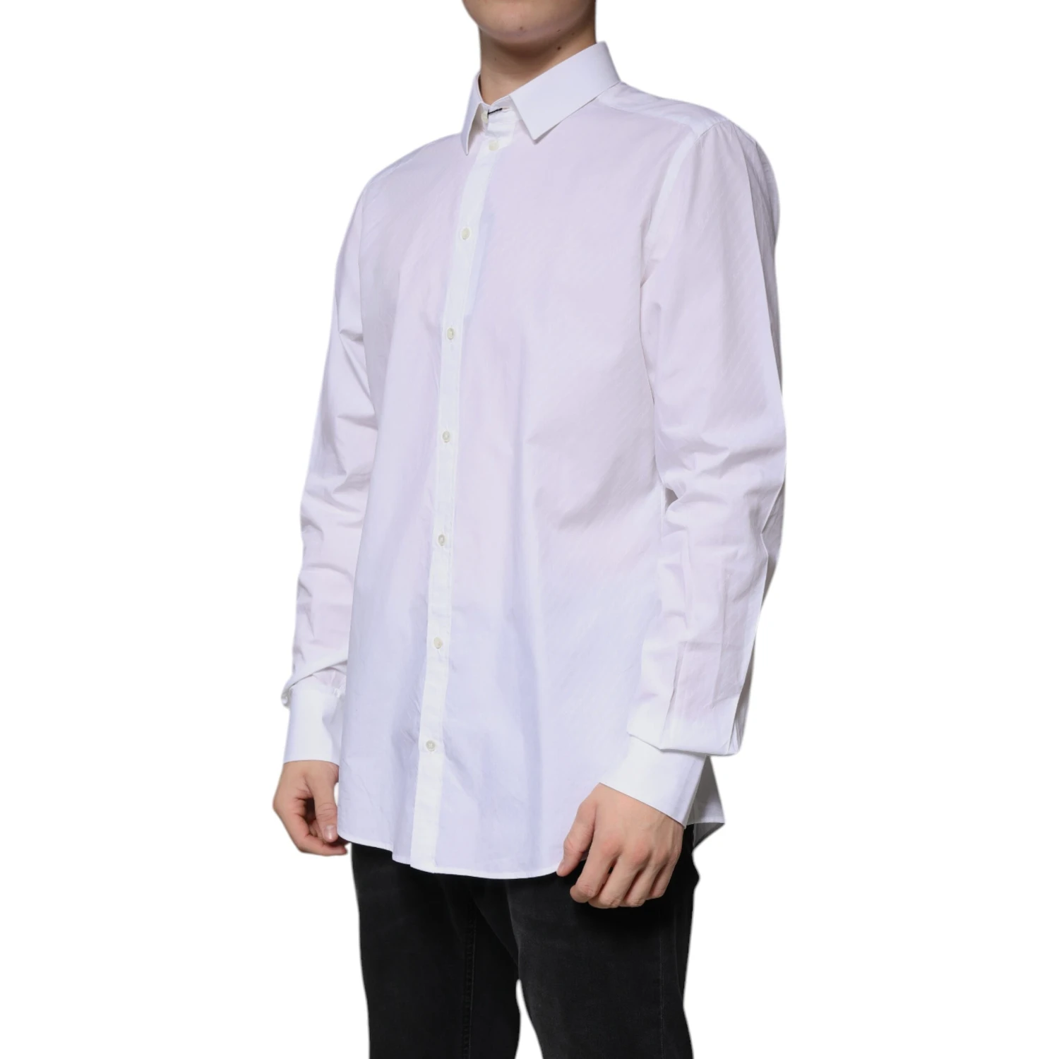 White Cotton Long Sleeve MARTINI Dress Shirt