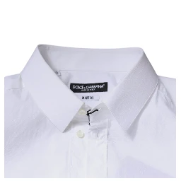White Cotton Long Sleeve MARTINI Dress Shirt