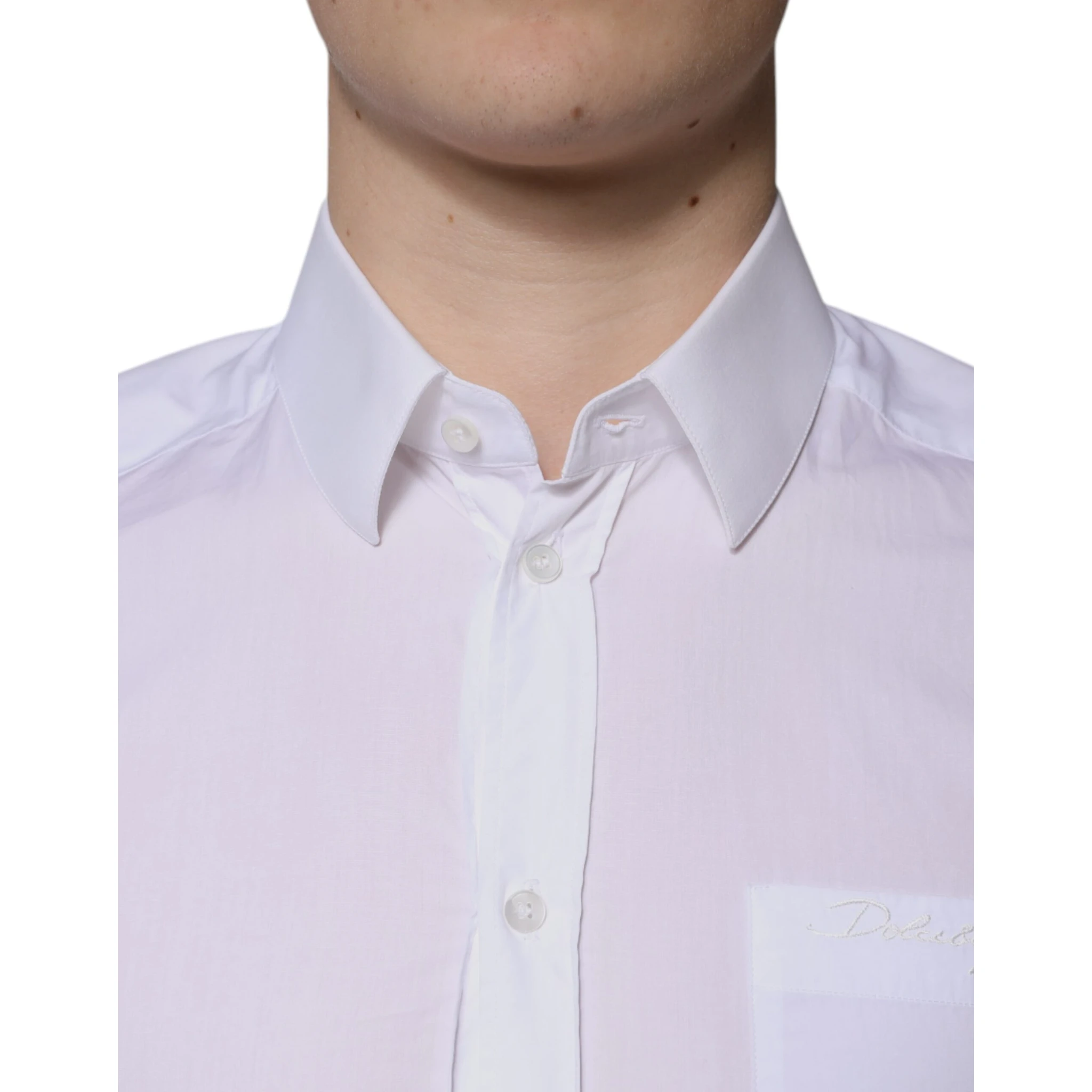 White Cotton Long Sleeve GOLD Dress Men Shirt