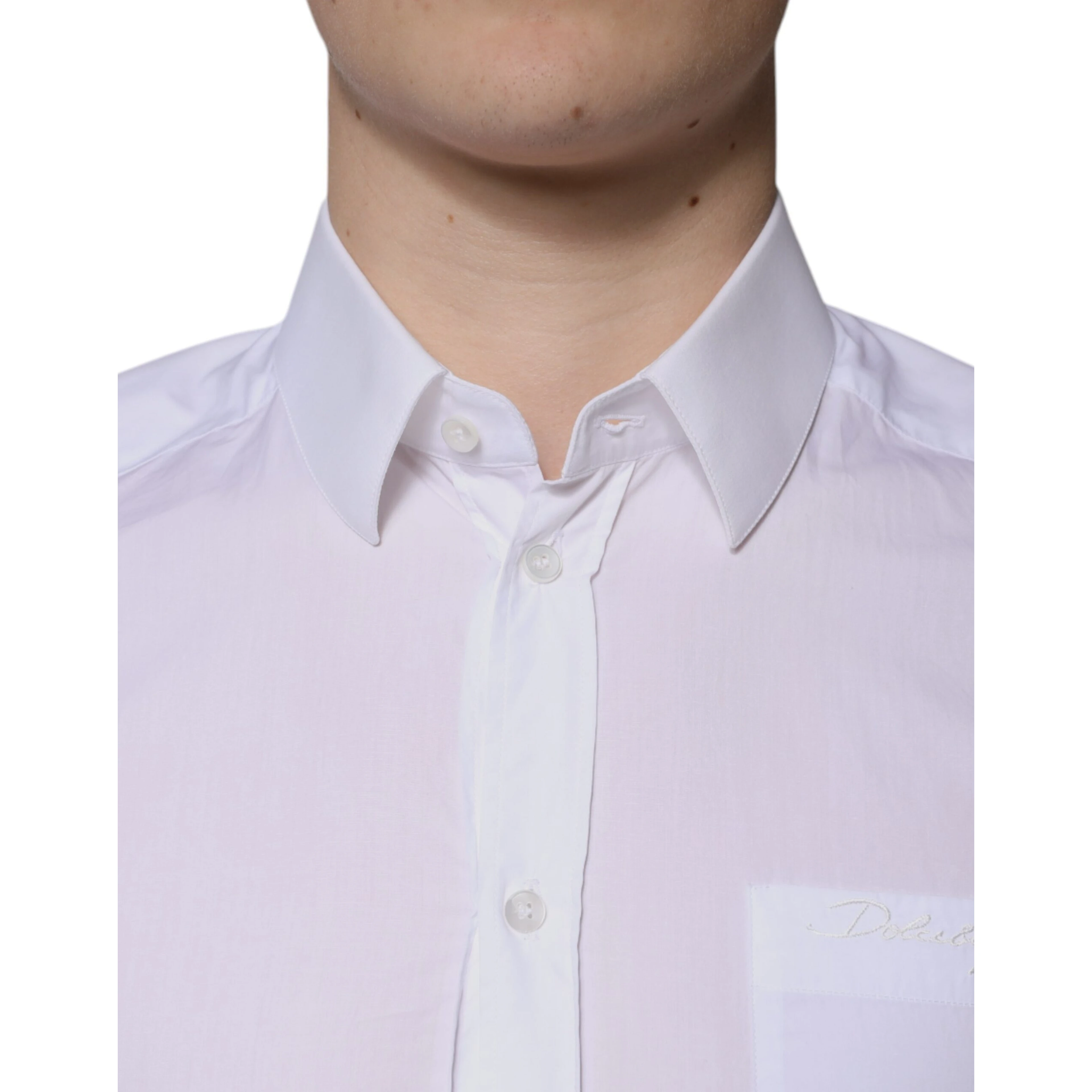 White Cotton Long Sleeve GOLD Dress Men Shirt