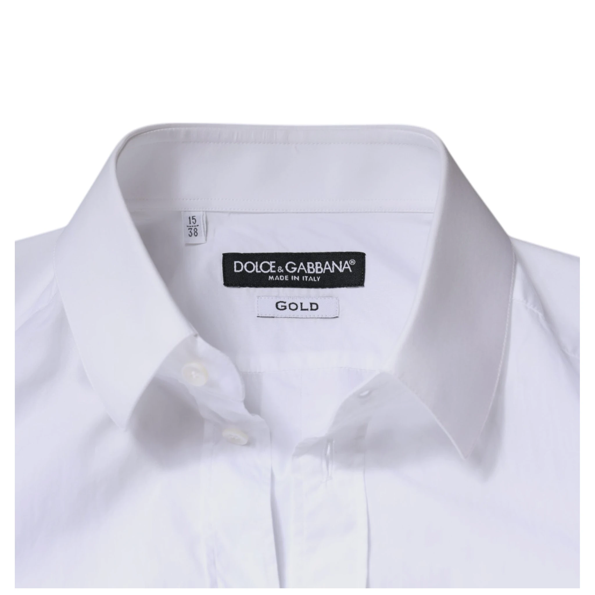 White Cotton Long Sleeve GOLD Dress Men Shirt