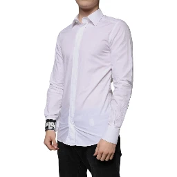 White Cotton Slim Fit GOLD Men Dress Shirt