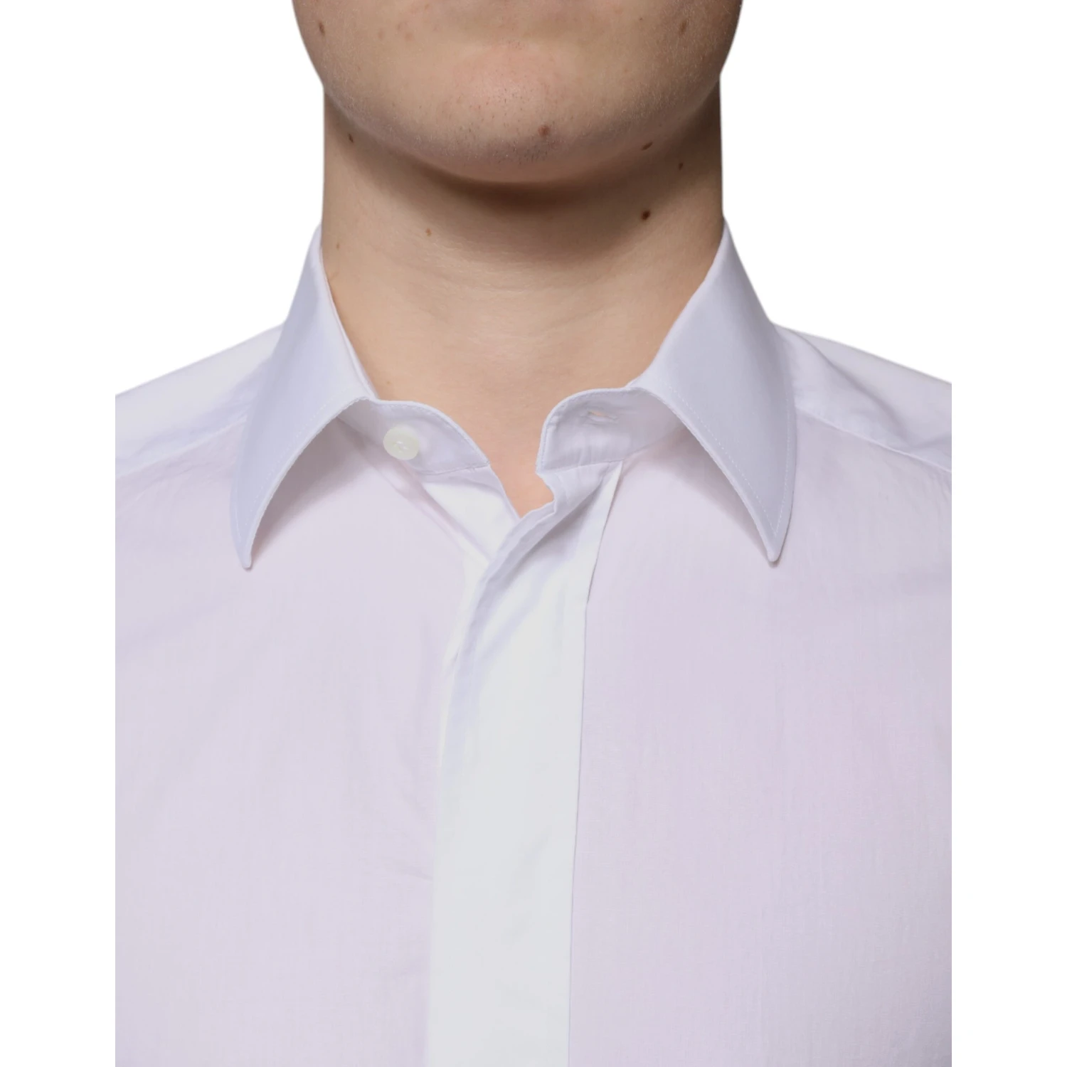 White Cotton Slim Fit GOLD Men Dress Shirt