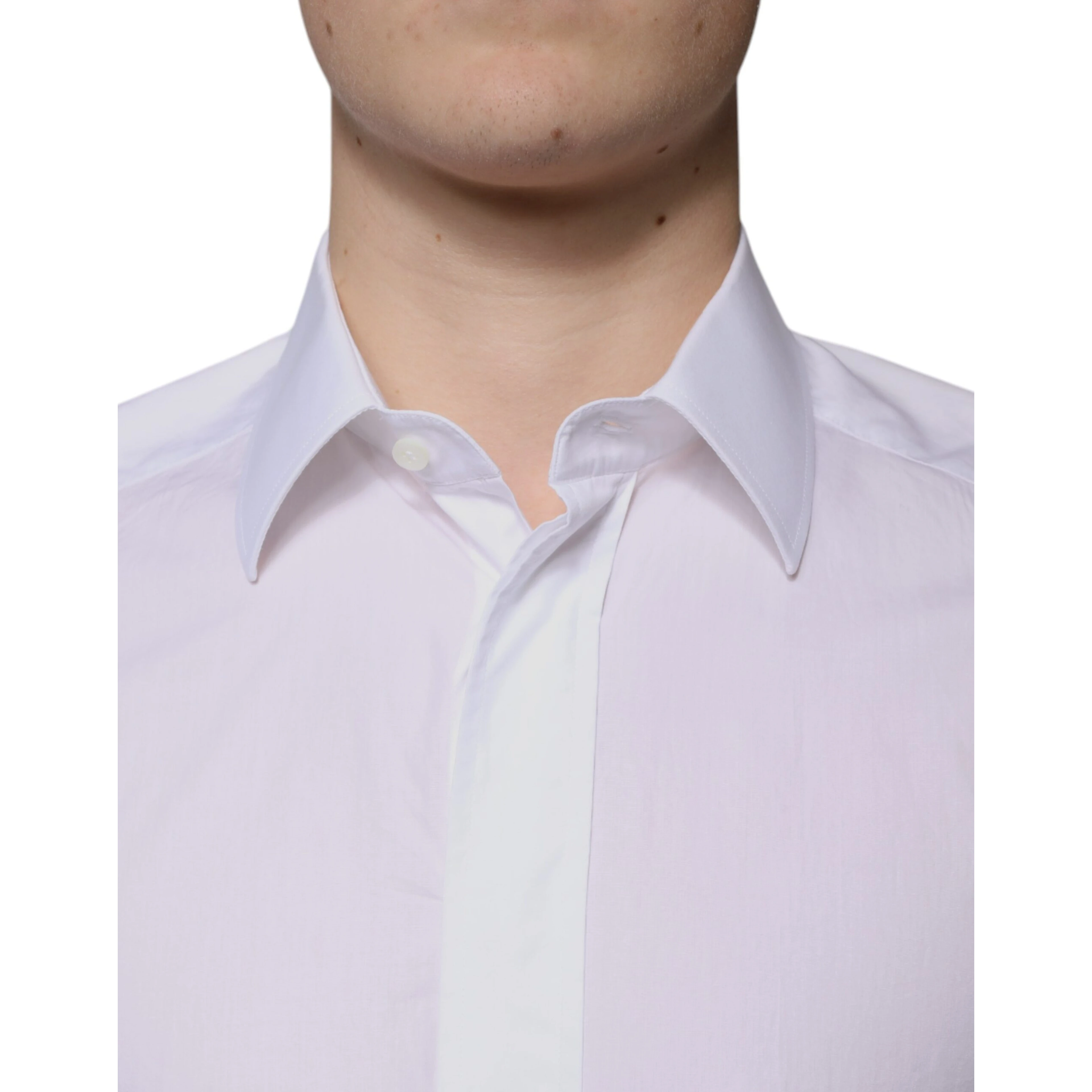 White Cotton Slim Fit GOLD Men Dress Shirt