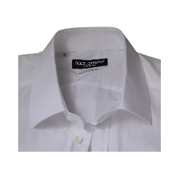 White Cotton Slim Fit GOLD Men Dress Shirt