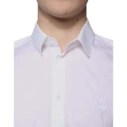 White Cotton Blend Men MARTINI Dress Shirt