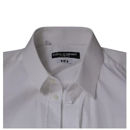 White Cotton Blend Men MARTINI Dress Shirt