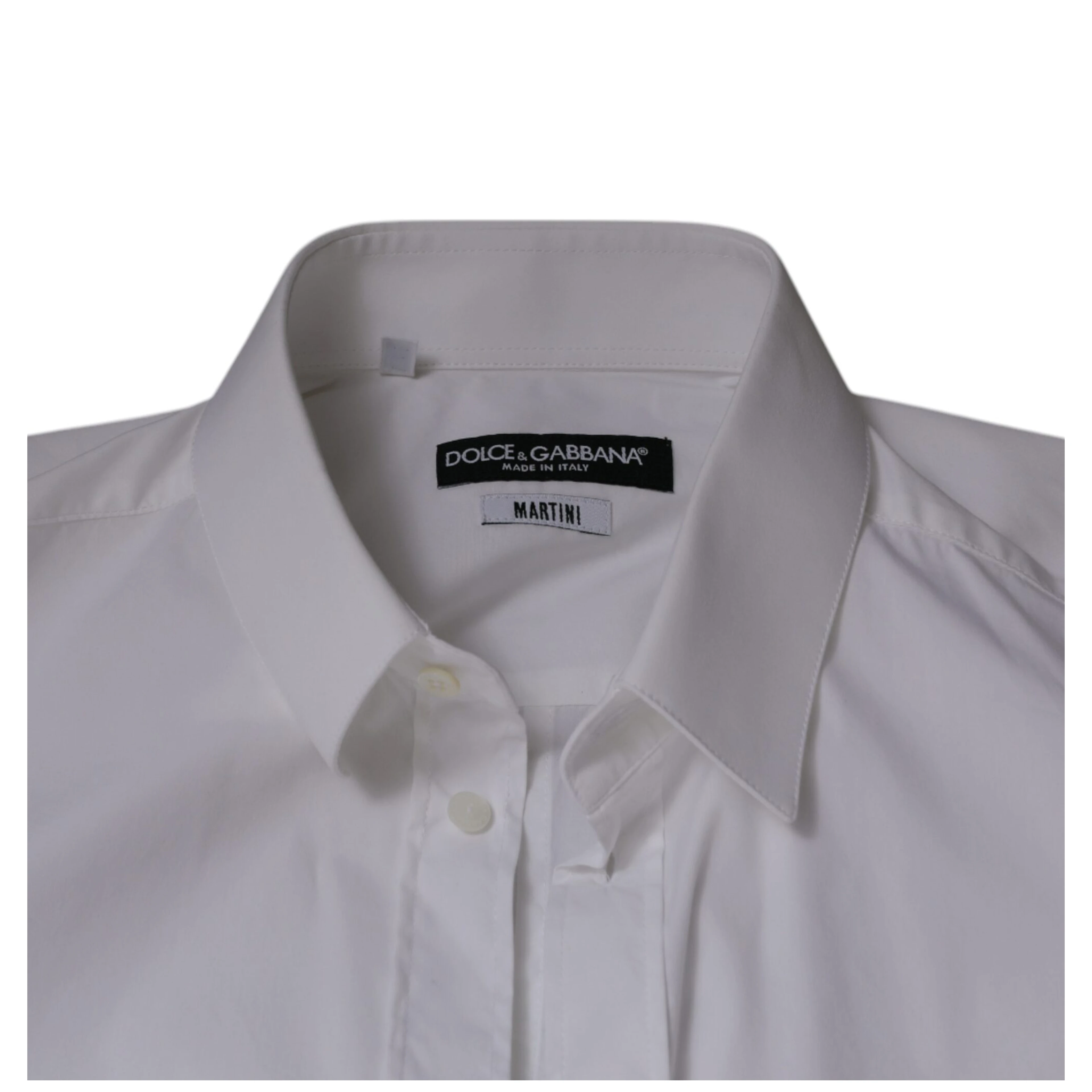 White Cotton Blend Men MARTINI Dress Shirt