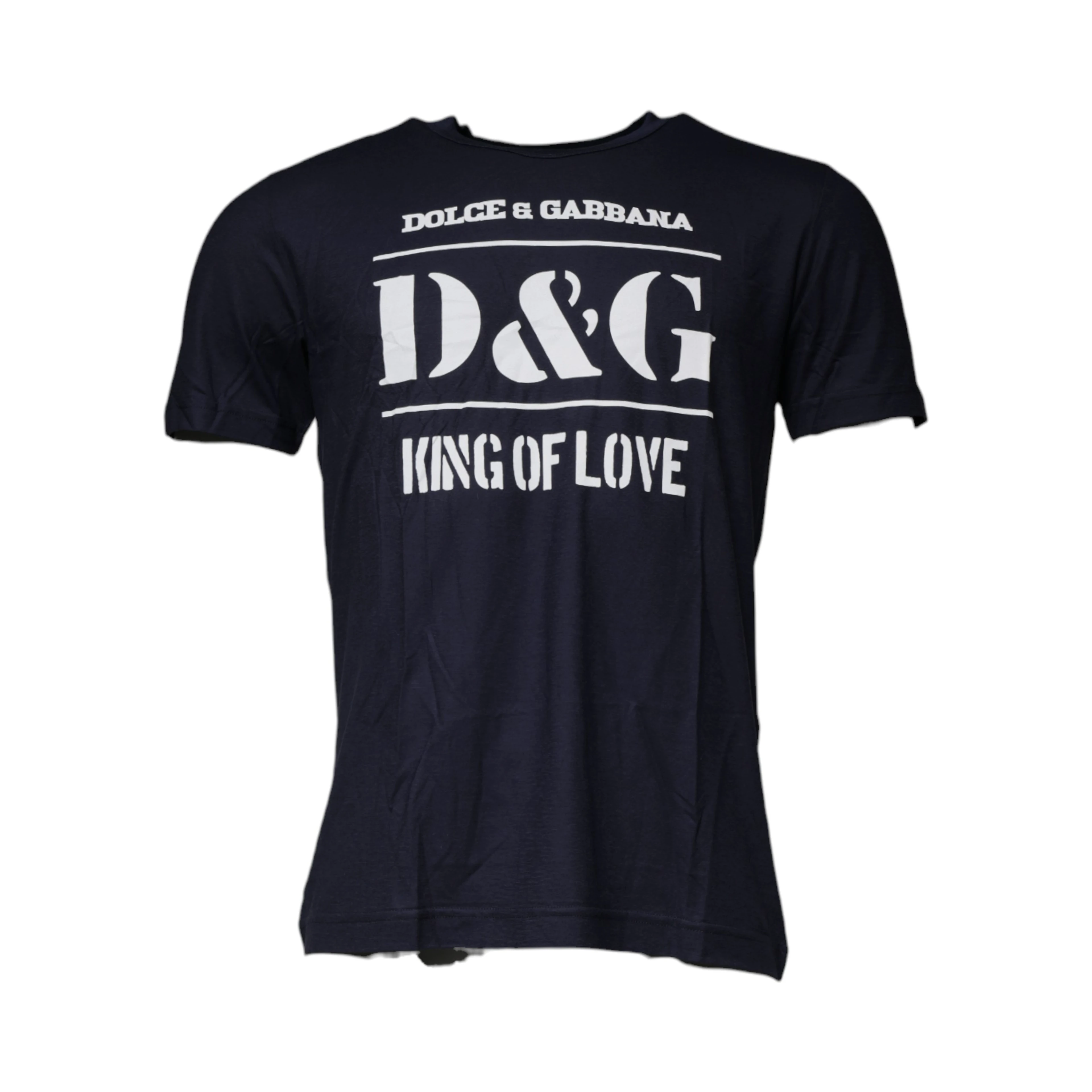 Blue D&G King Of Love Cotton Crew Neck T-shirt