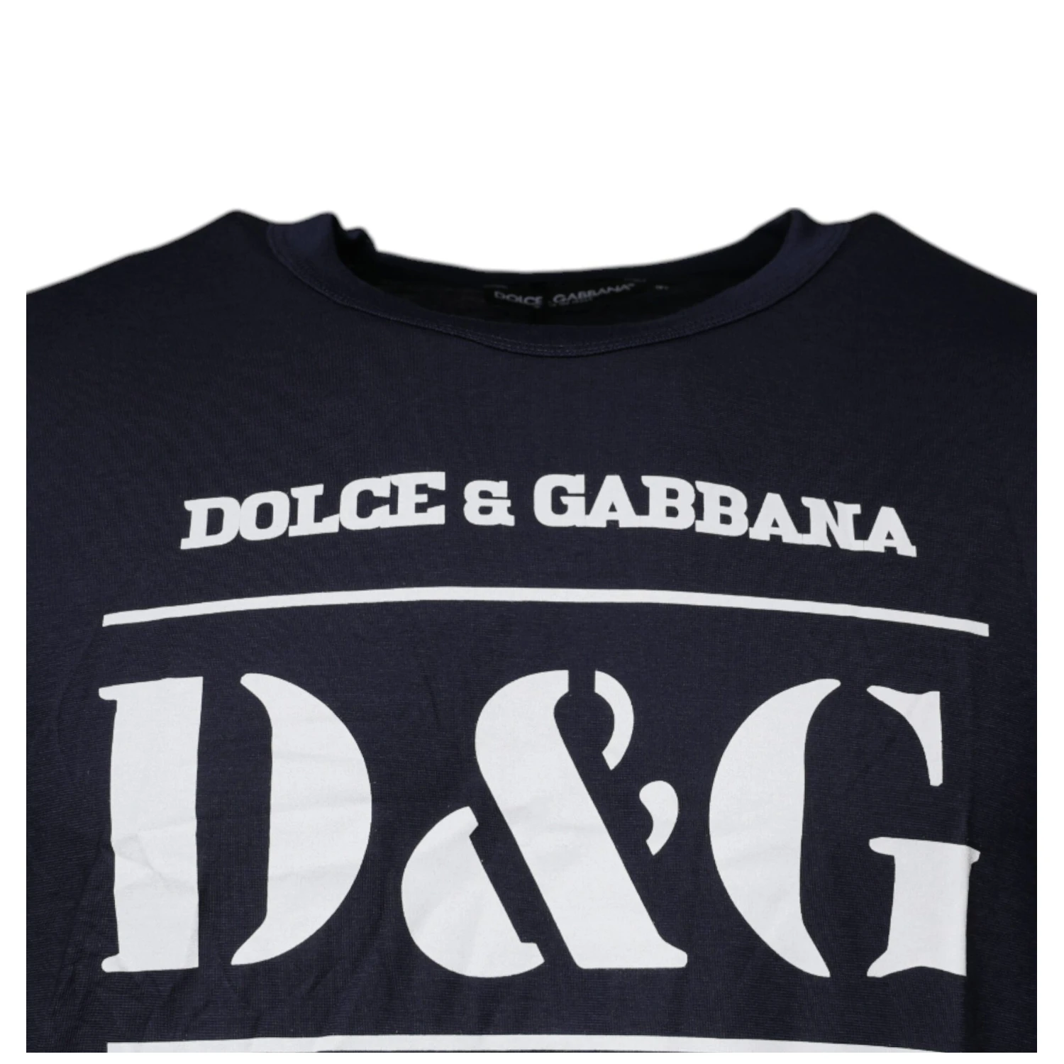 Blue D&G King Of Love Cotton Crew Neck T-shirt