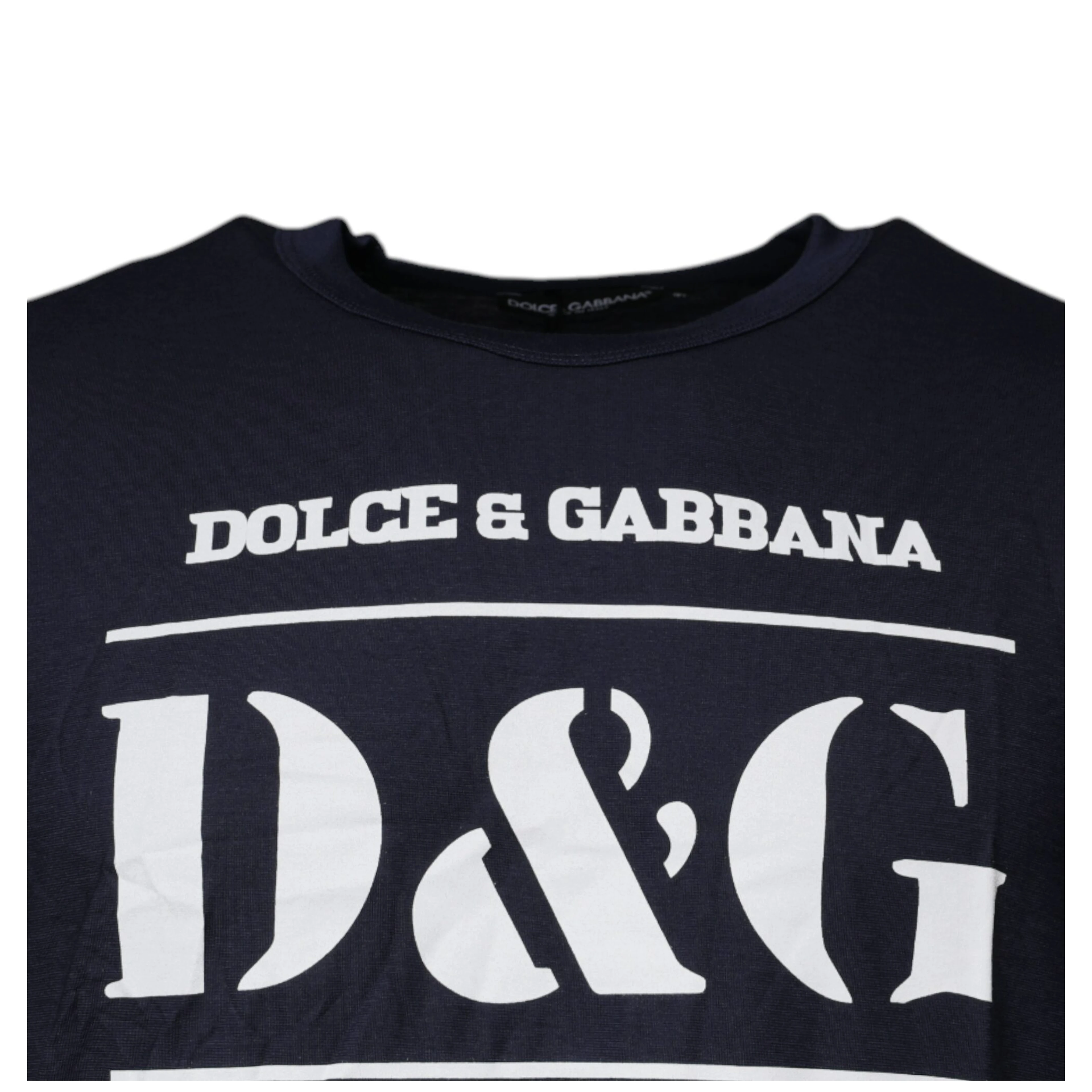 Blue D&G King Of Love Cotton Crew Neck T-shirt