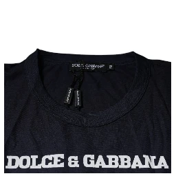 Blue D&G King Of Love Cotton Crew Neck T-shirt