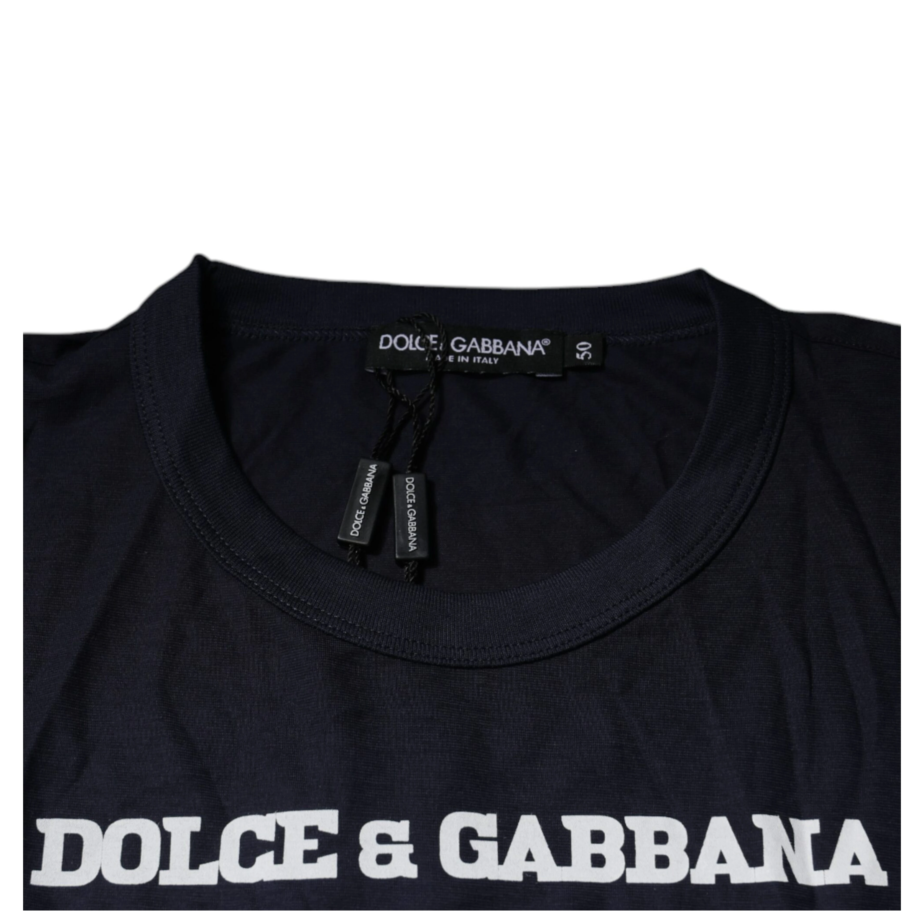 Blue D&G King Of Love Cotton Crew Neck T-shirt
