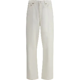 White Cotton Relaxed Fit Jeans