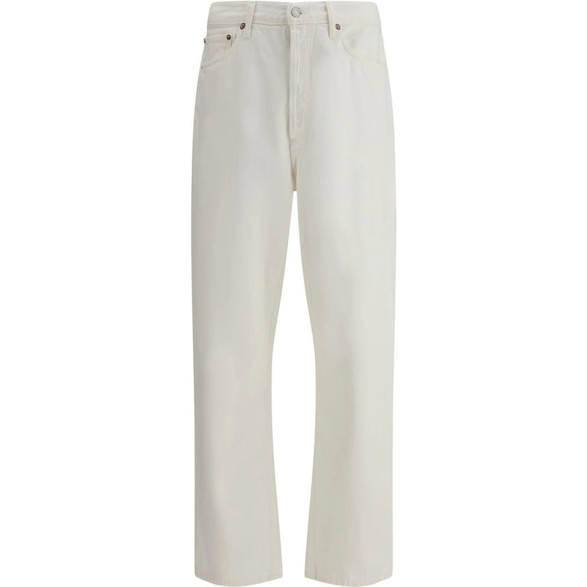 White Cotton Relaxed Fit Jeans