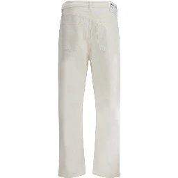 White Cotton Relaxed Fit Jeans