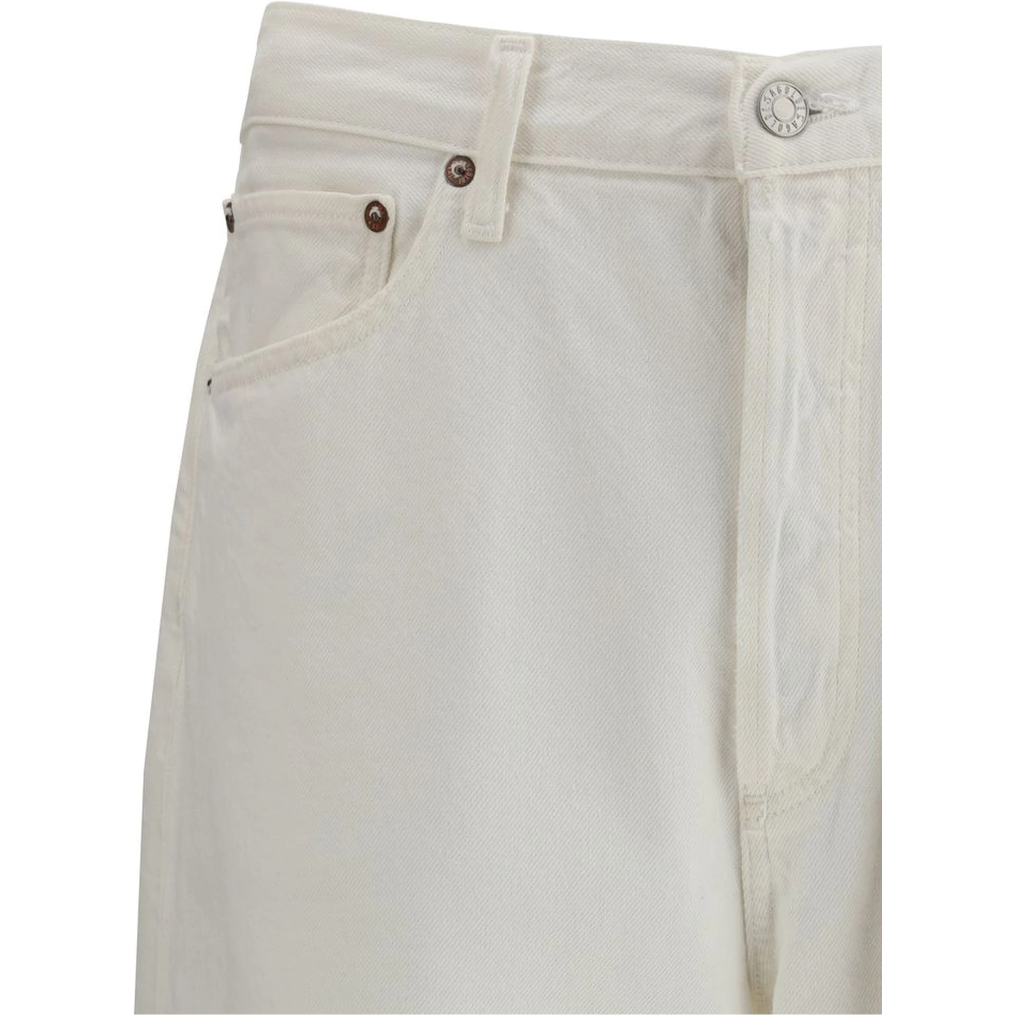 White Cotton Relaxed Fit Jeans
