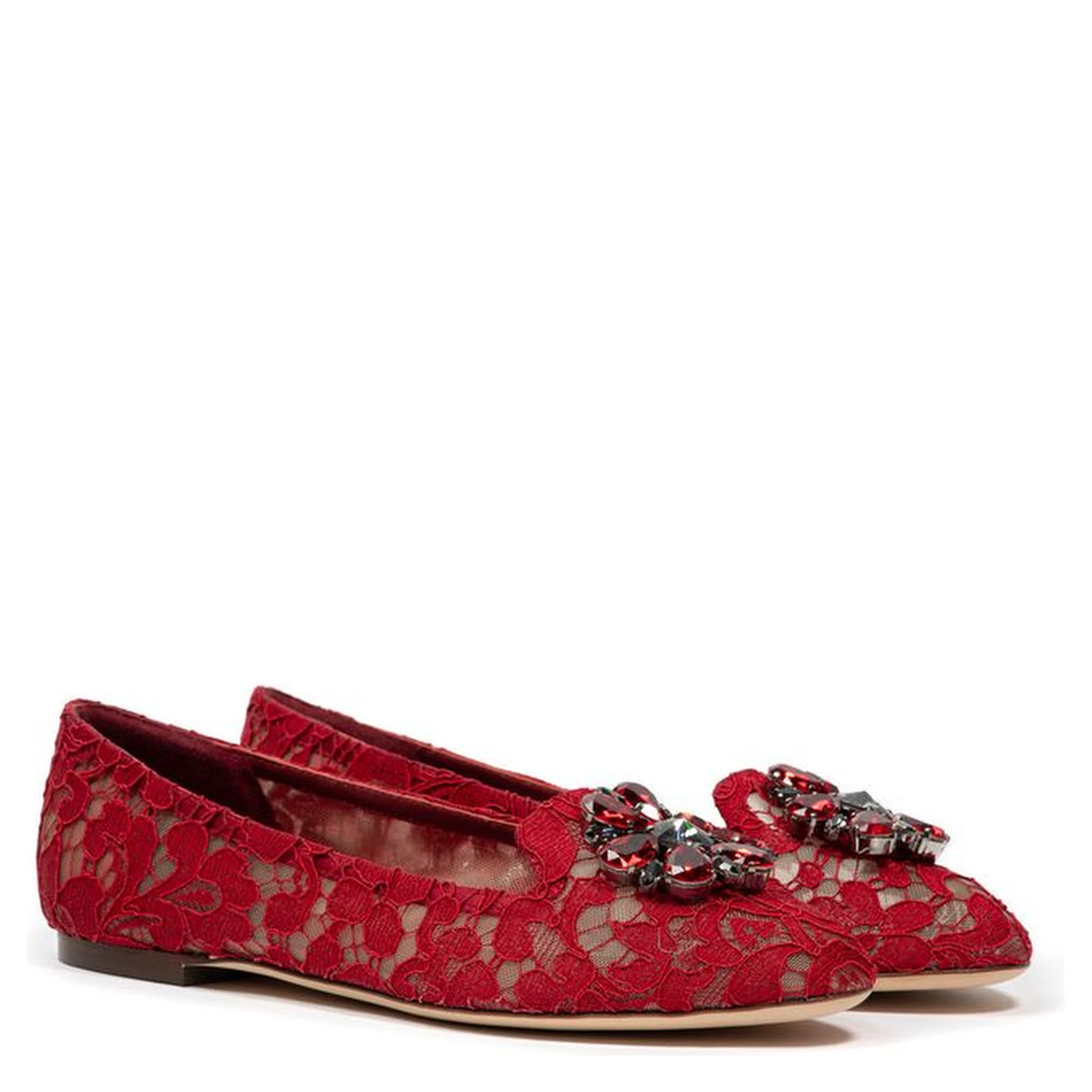 Red Viscose Ballet Flats