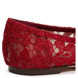Red Viscose Ballet Flats