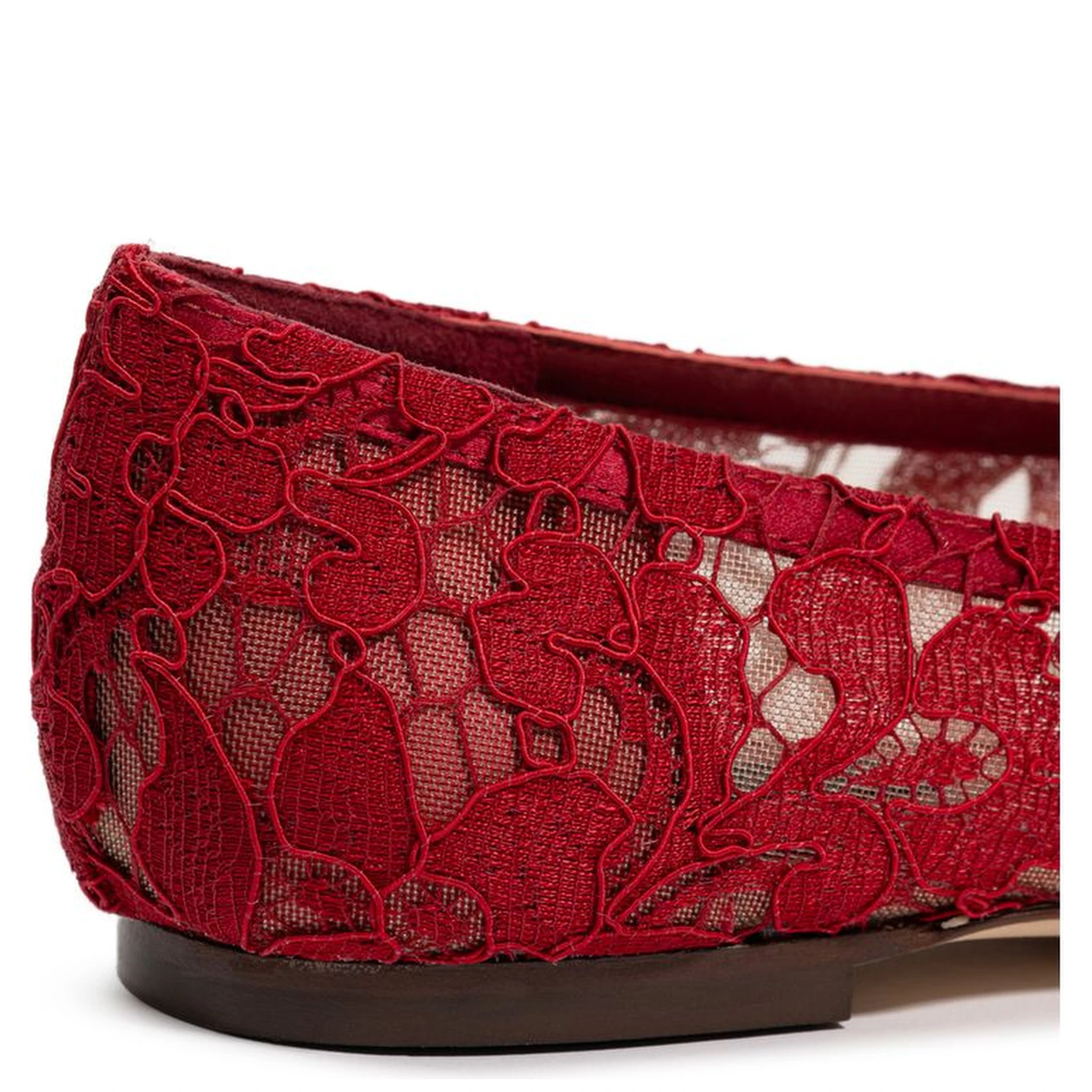 Red Viscose Ballet Flats
