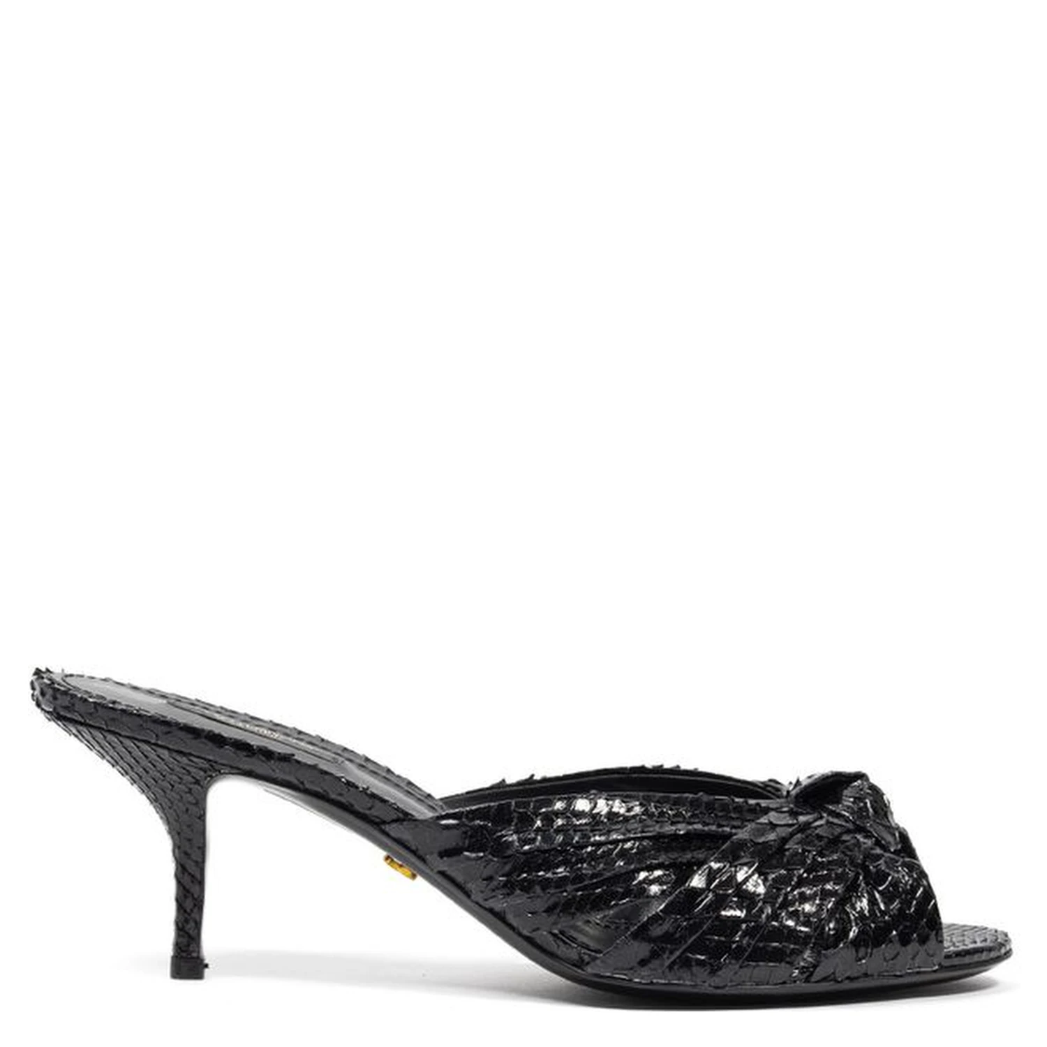 Black Snake Skin  Platform Sandals
