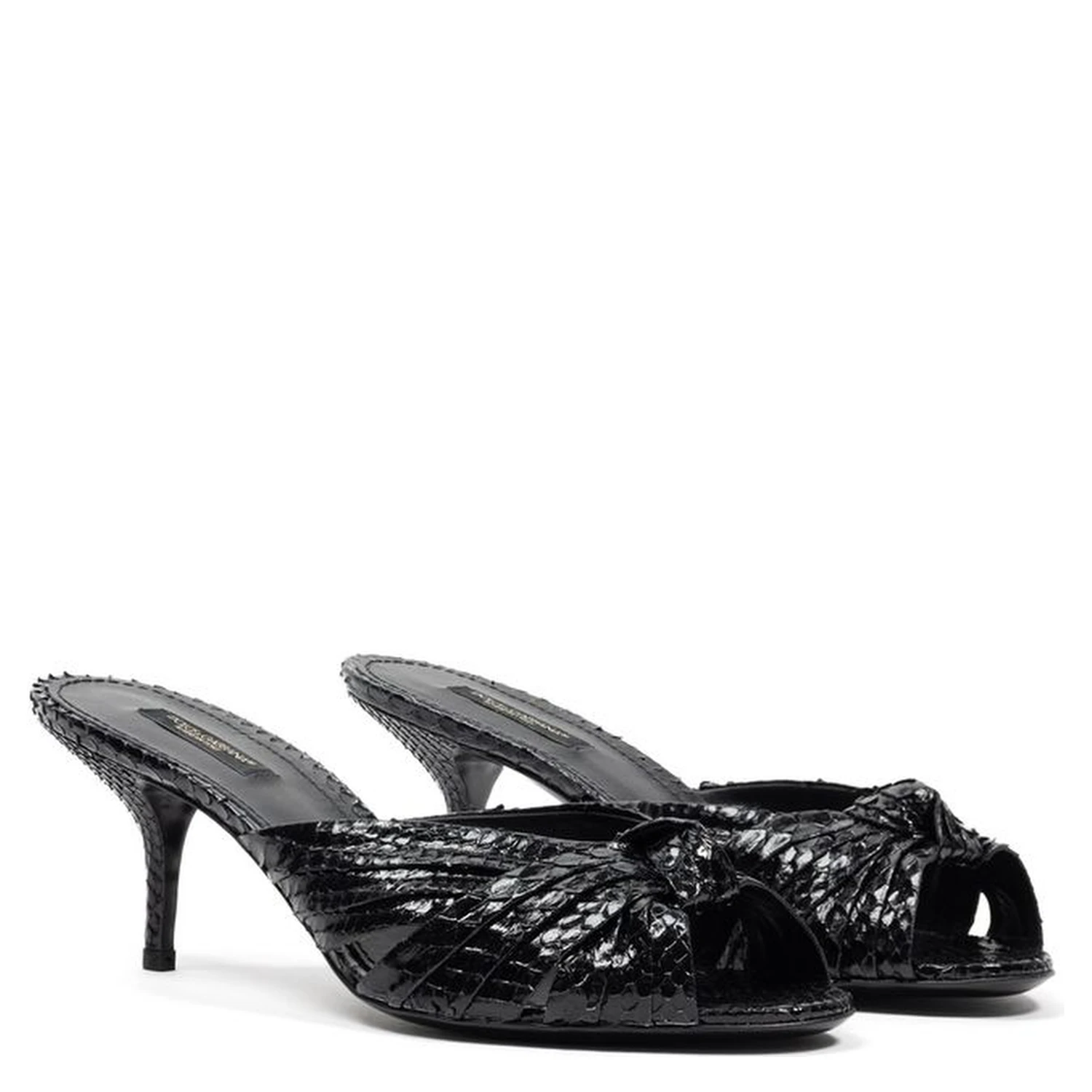 Black Snake Skin  Platform Sandals