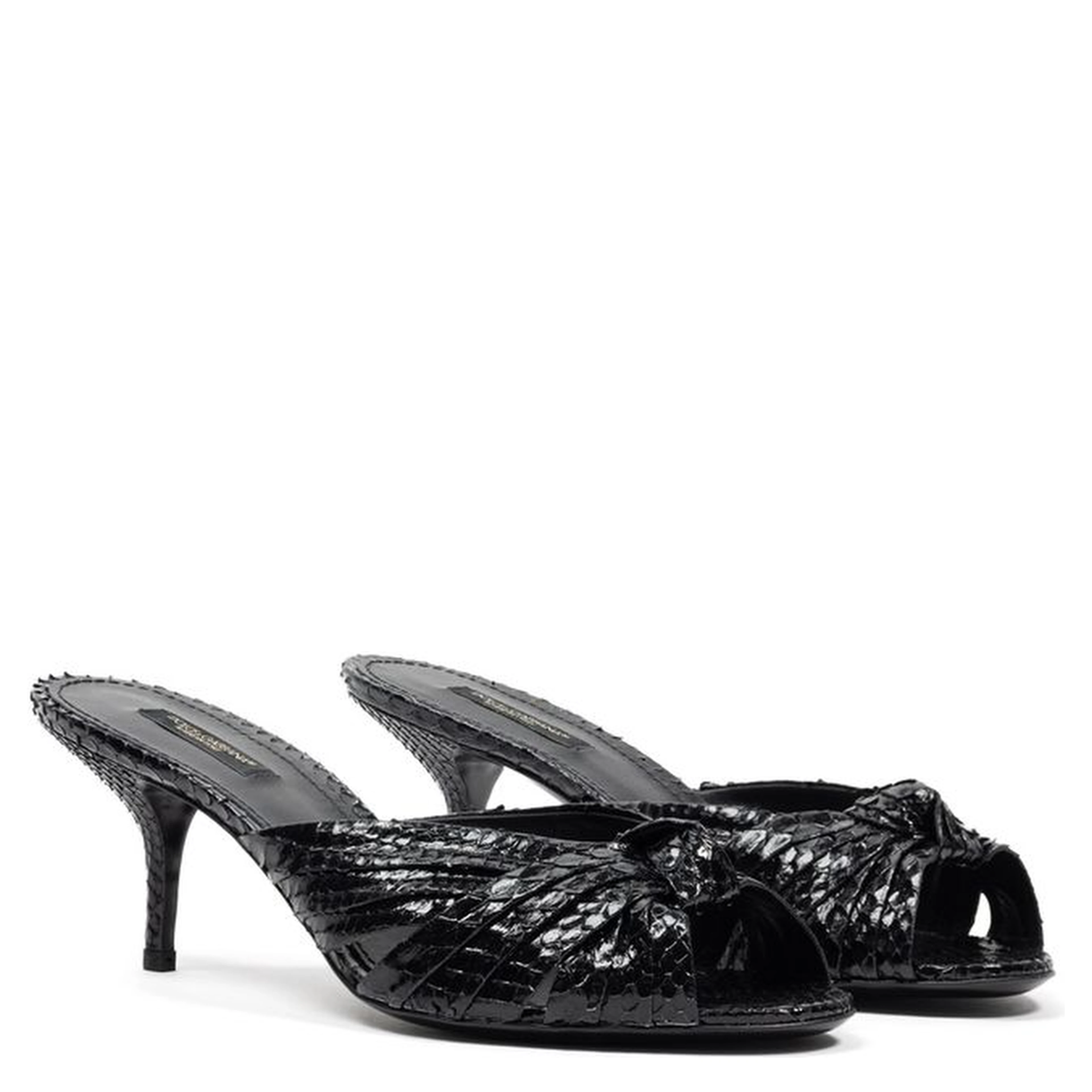 Black Snake Skin Platform Sandals