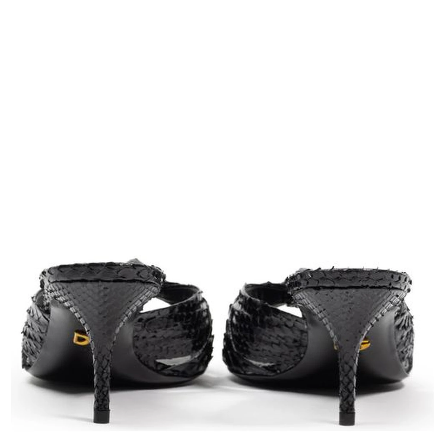 Black Snake Skin  Platform Sandals