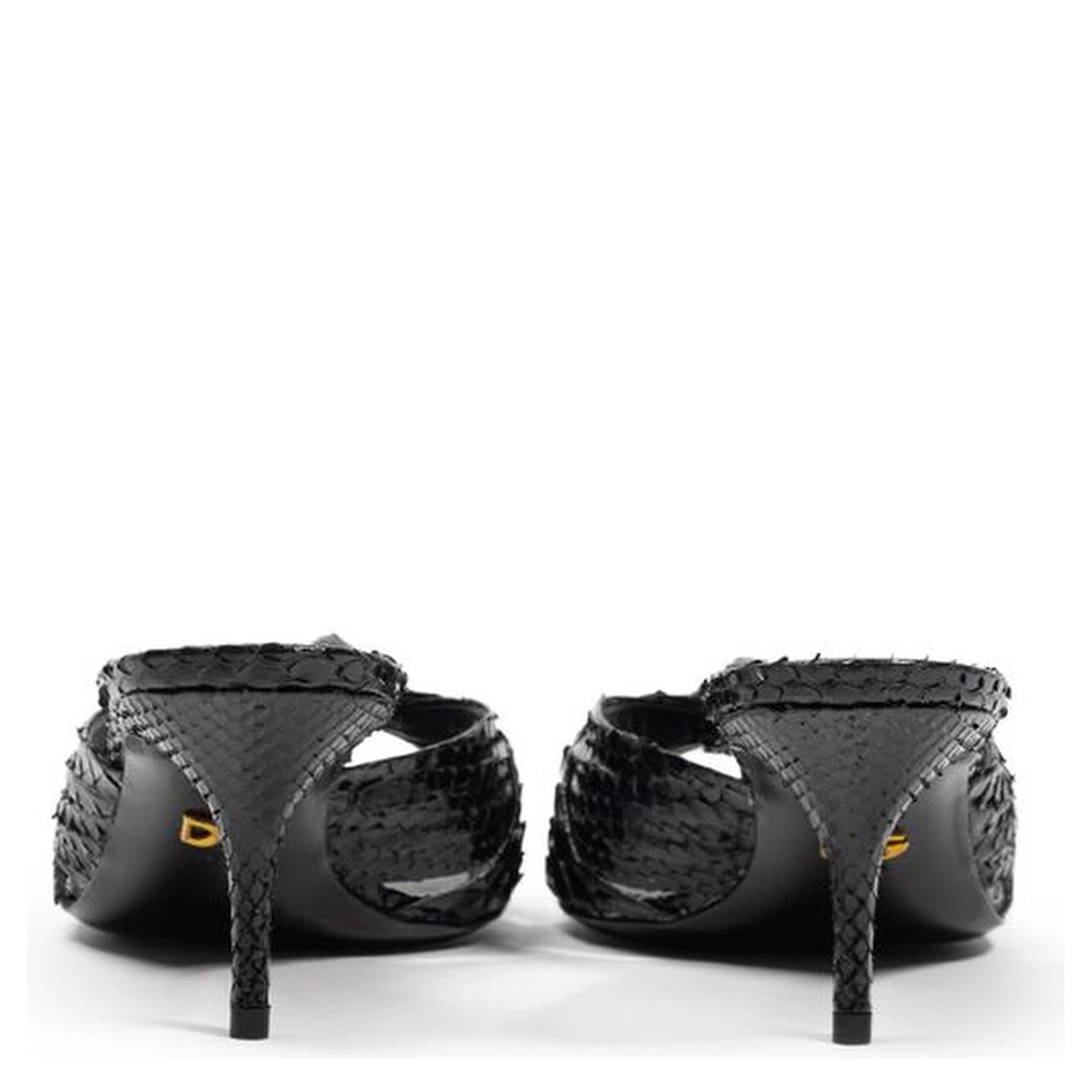 Black Snake Skin Platform Sandals