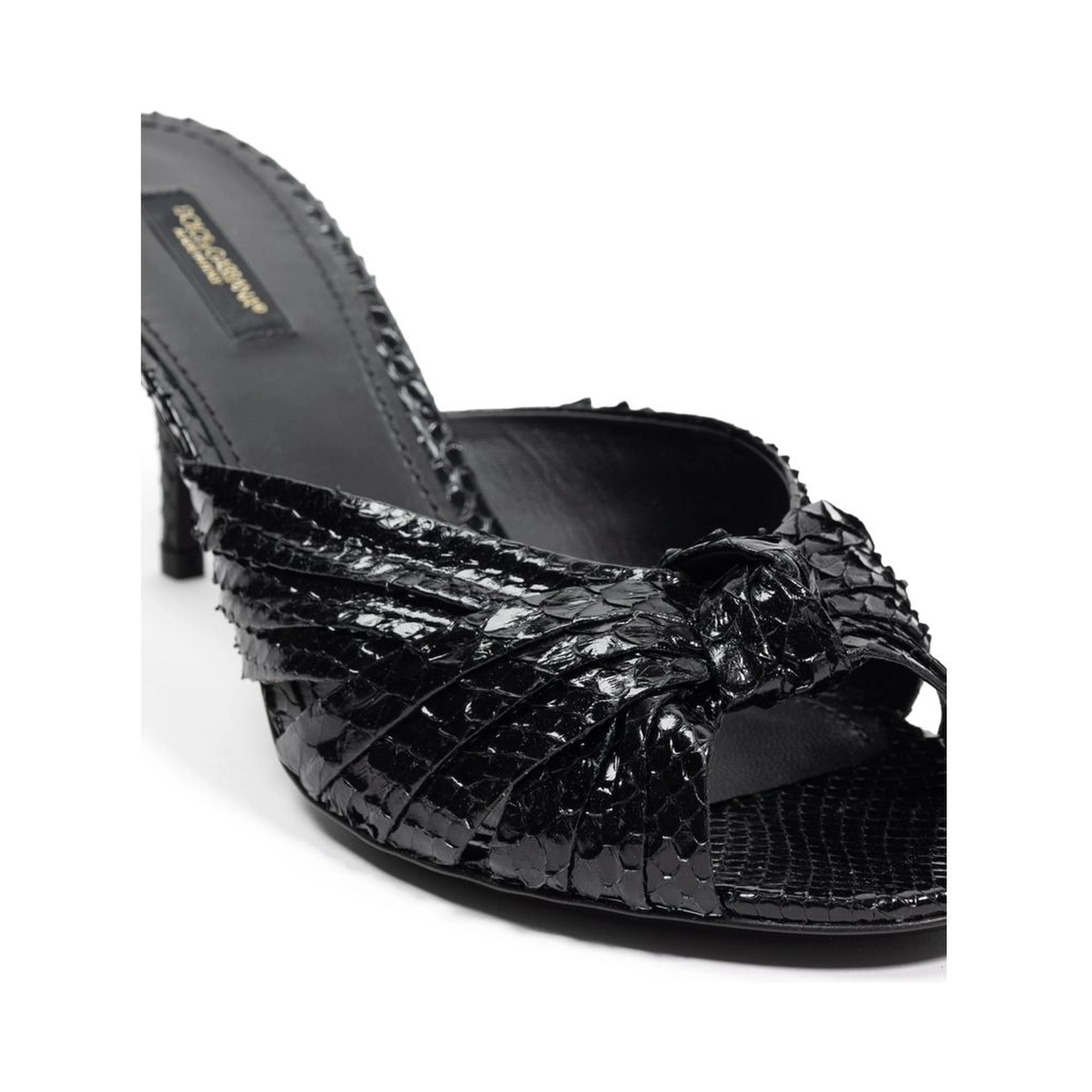 Black Snake Skin Platform Sandals