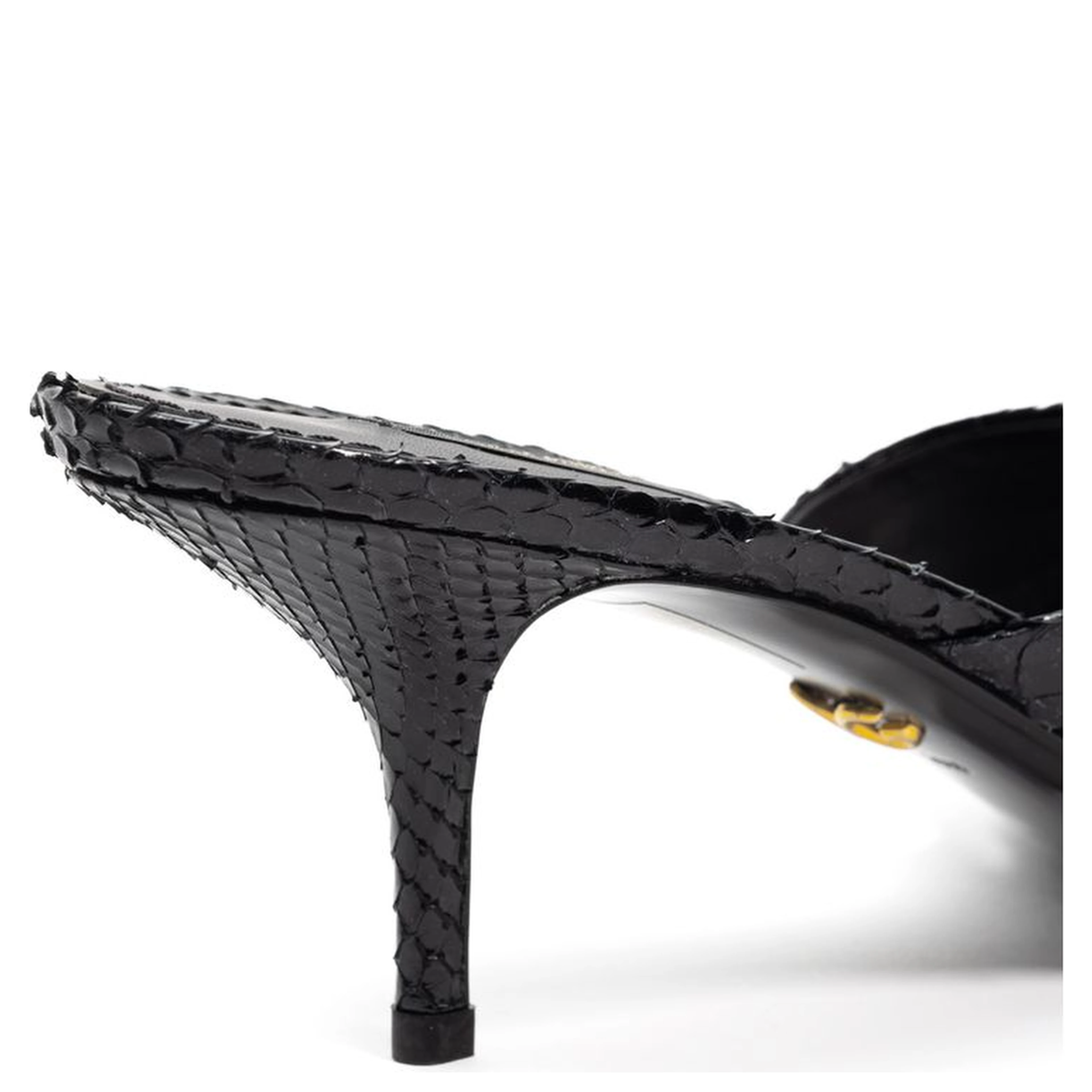Black Snake Skin Platform Sandals