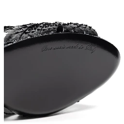 Black Snake Skin  Platform Sandals