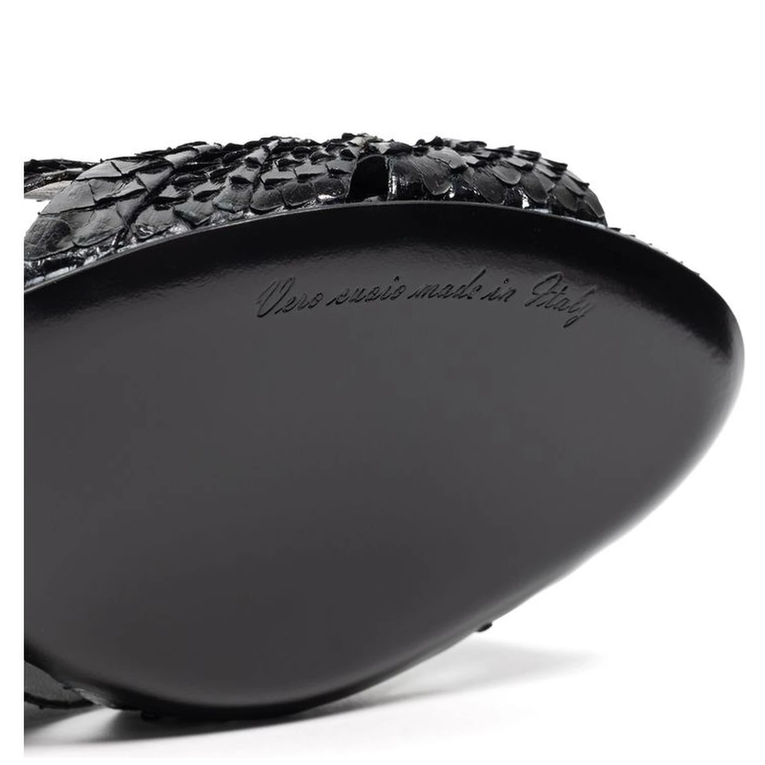 Black Snake Skin  Platform Sandals