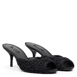 Black Cotton Mules