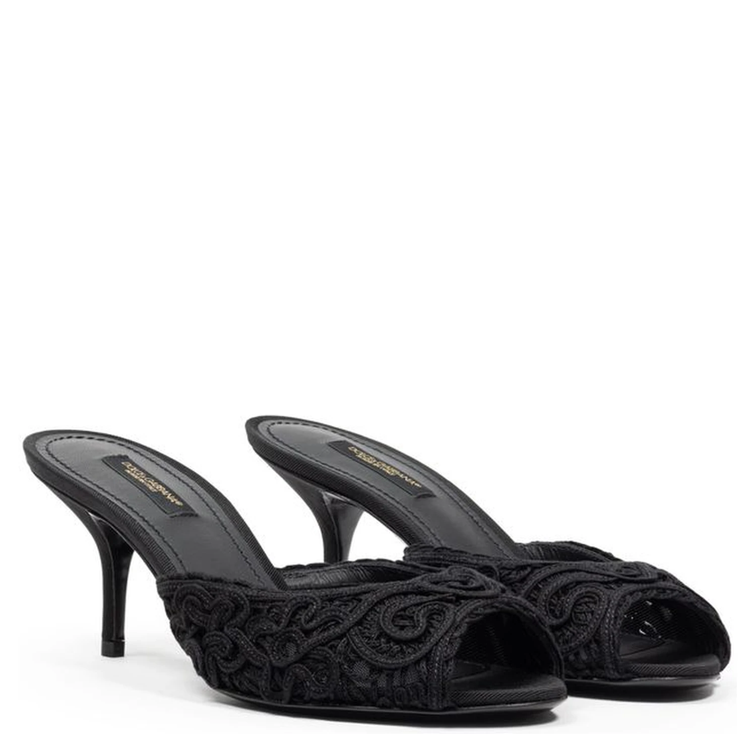 Black Cotton Mules