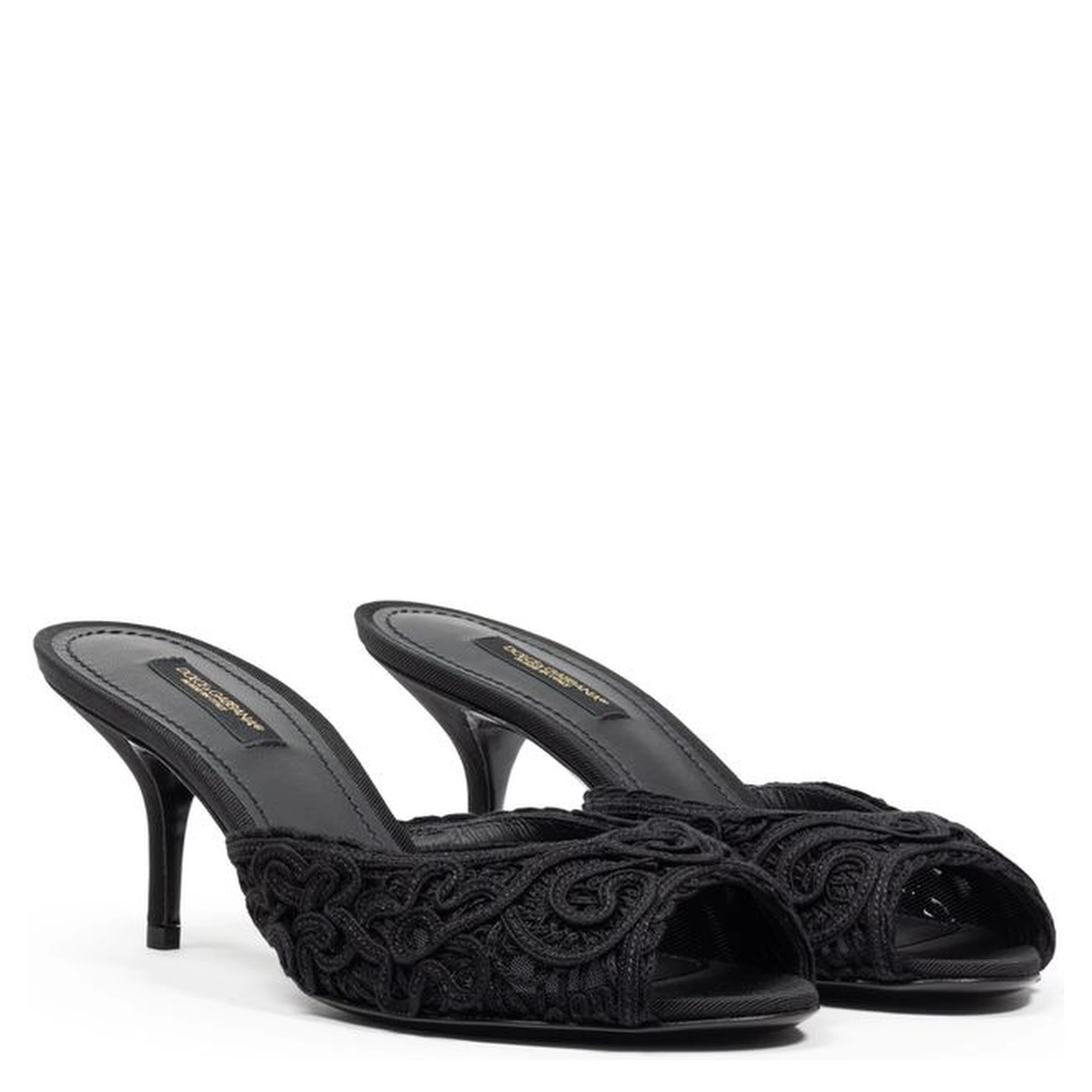 Black Cotton Mules