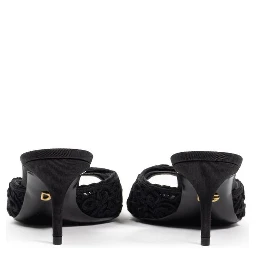 Black Cotton Mules