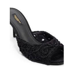 Black Cotton Mules