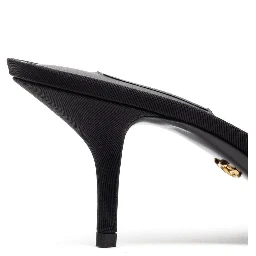 Black Cotton Mules