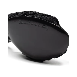 Black Cotton Mules