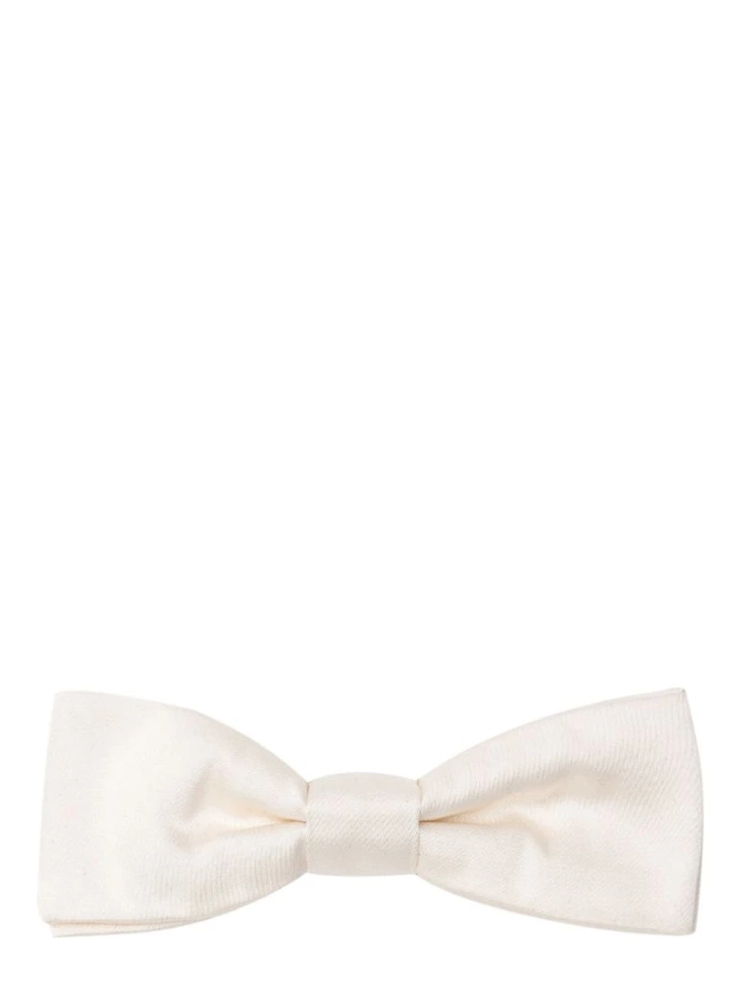 White Silk Bowtie