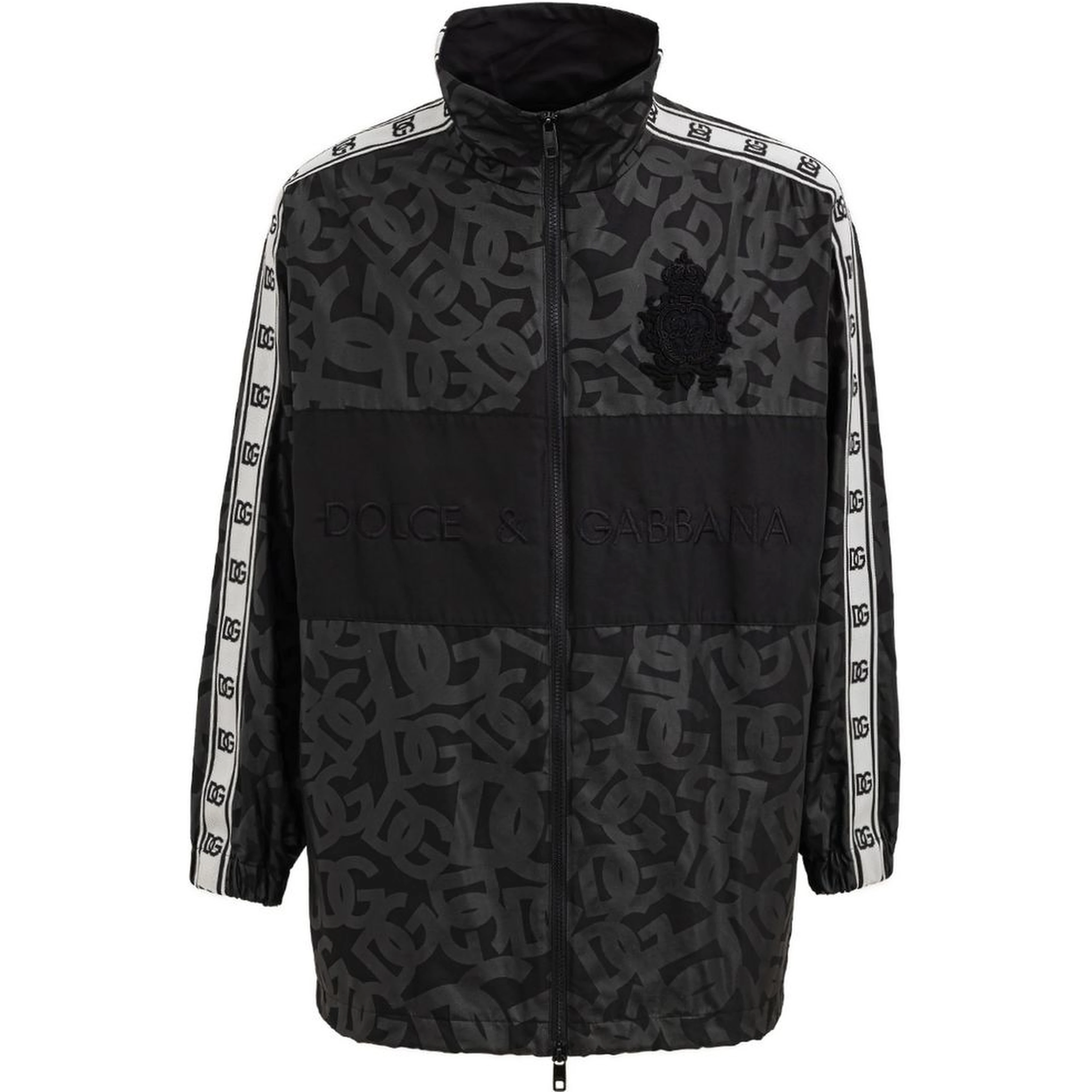 Black polyester track jacket