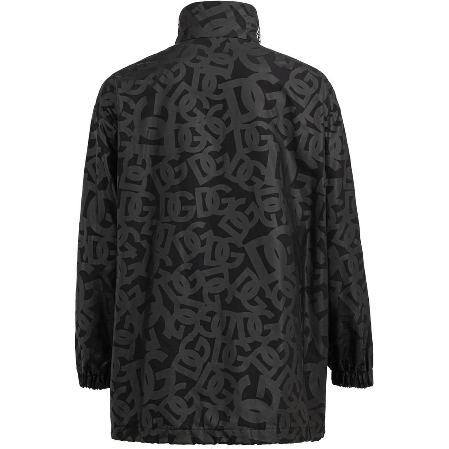 Black polyester track jacket