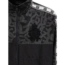 Black polyester track jacket