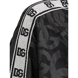 Black polyester track jacket