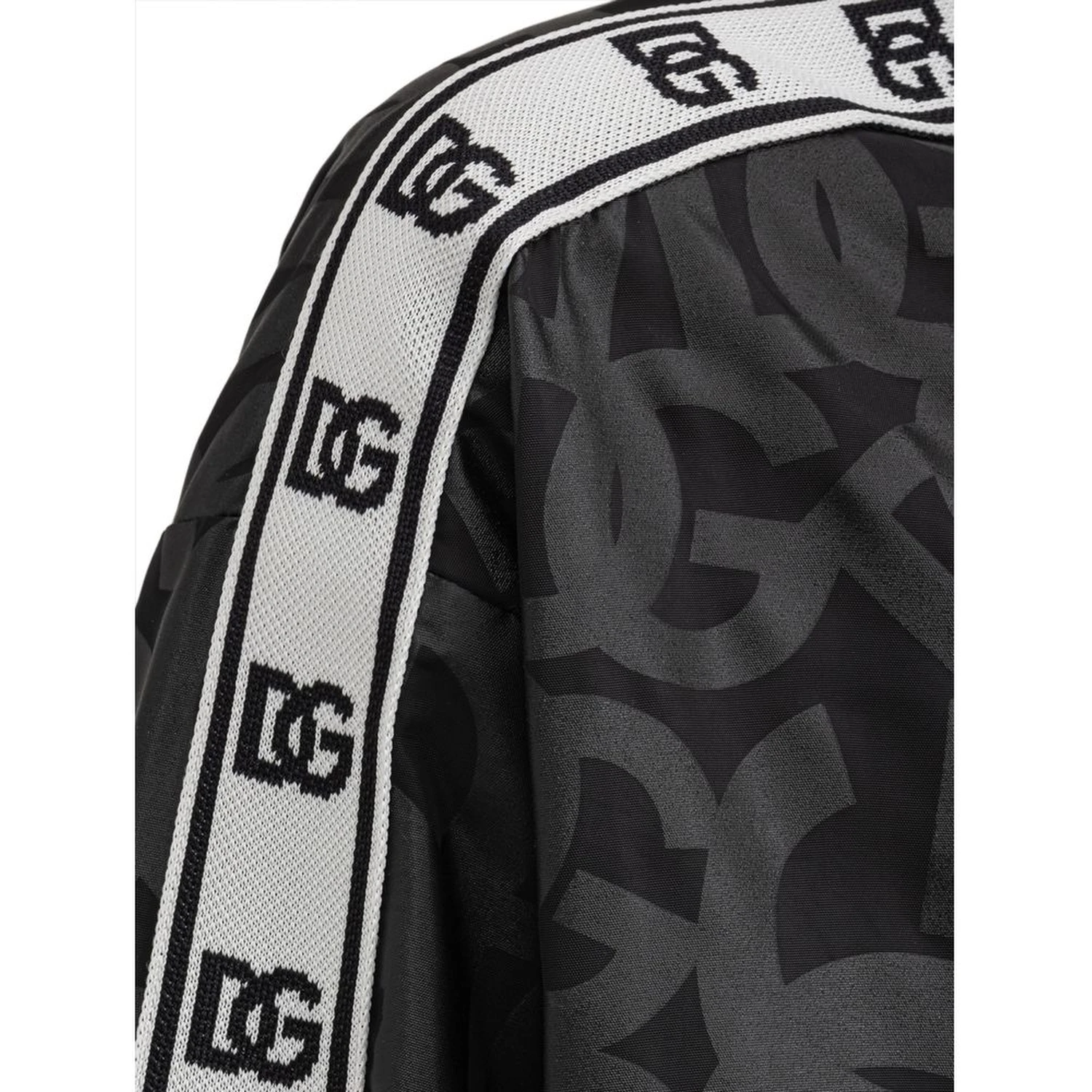 Black polyester track jacket